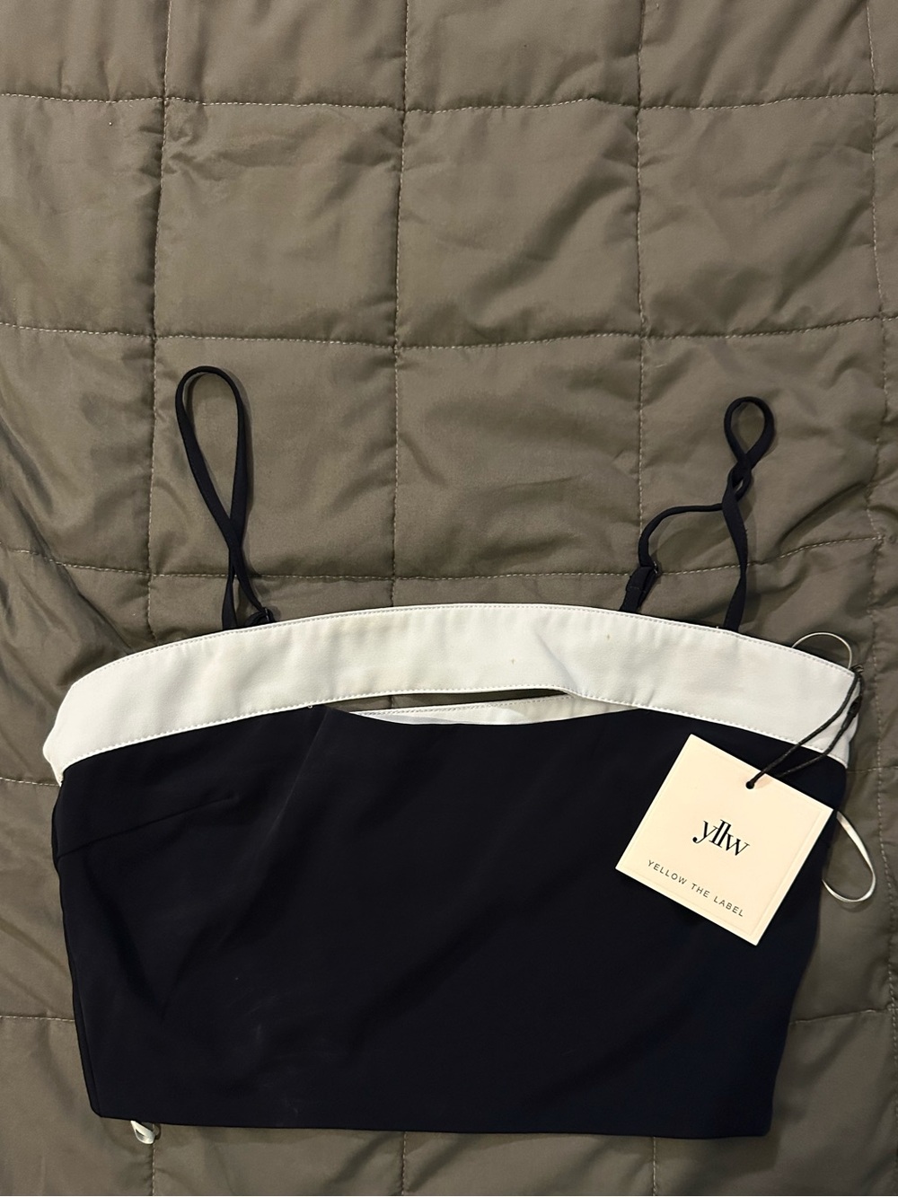 Yellow The Label Black & White Crop Top